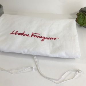 Salvatore Ferragamo Large Dust Bag White Red